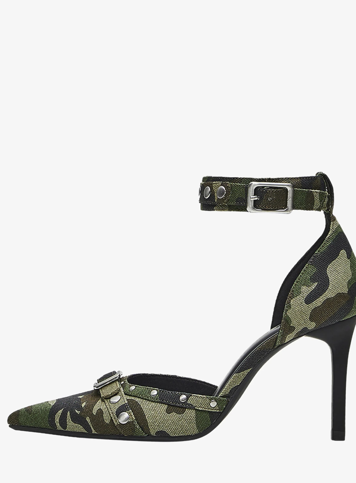 Bershka Sandales à Talons avec Brides & Boucles - Gris Foncé