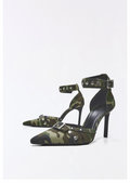 Bershka Sandales à Talons avec Brides & Boucles - Gris Foncé