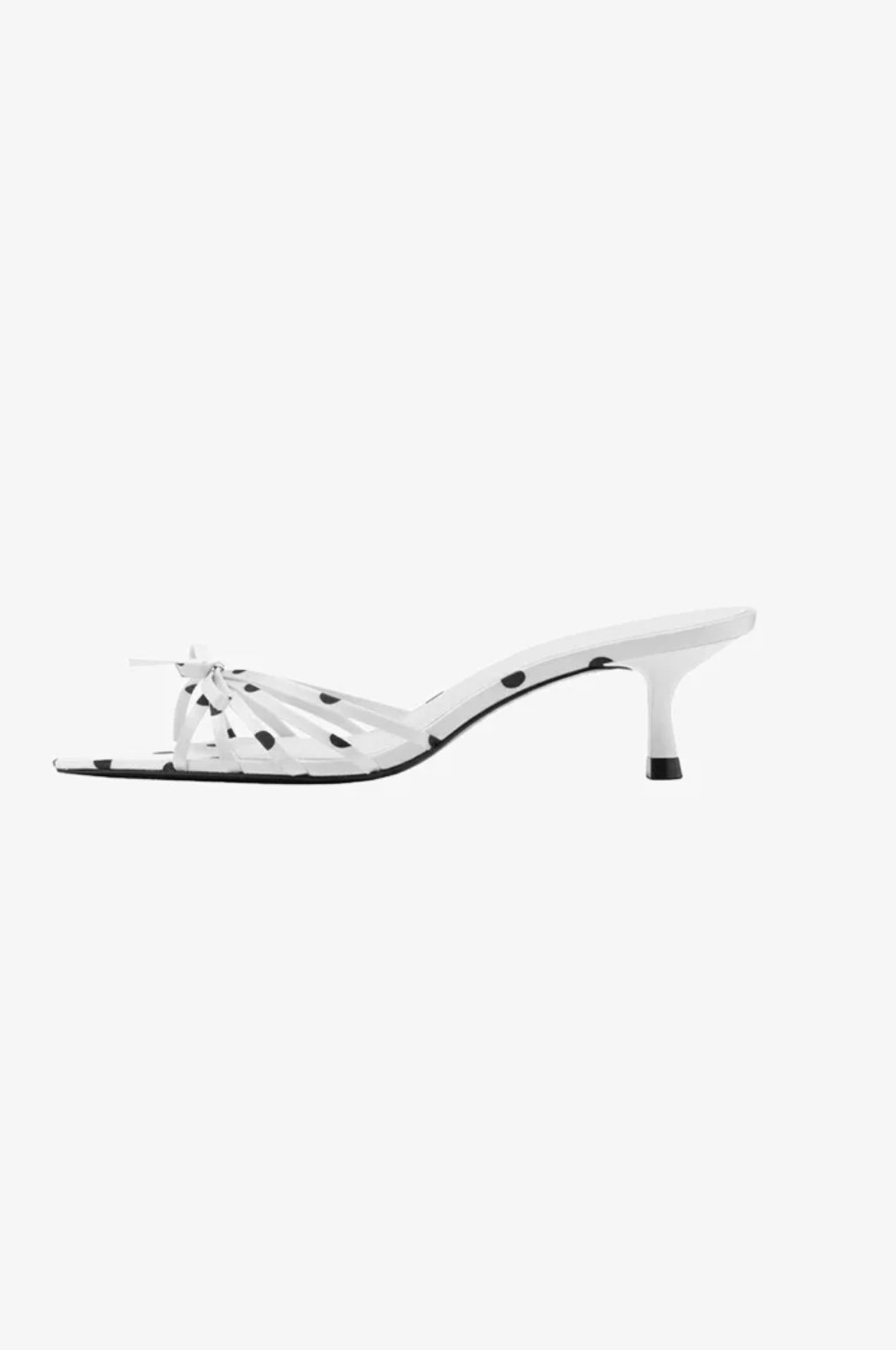 Mango Mules à Talons à Pois - Blanc