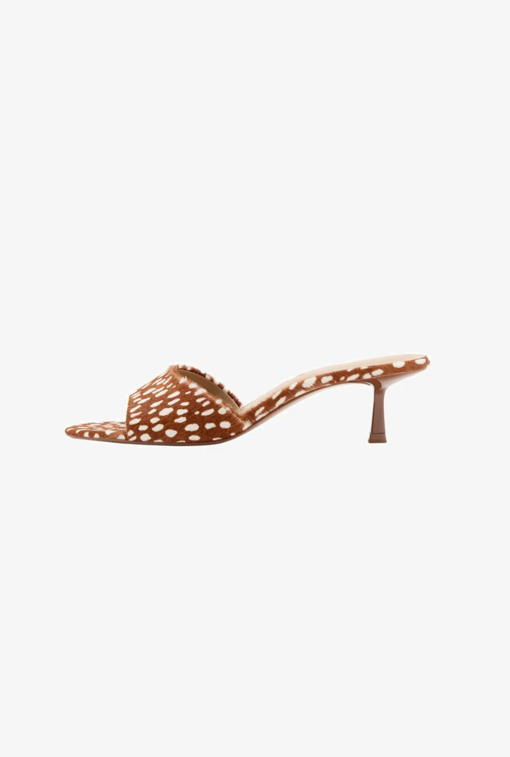 Mango Mules à Talons Imprimé Animal - Marron