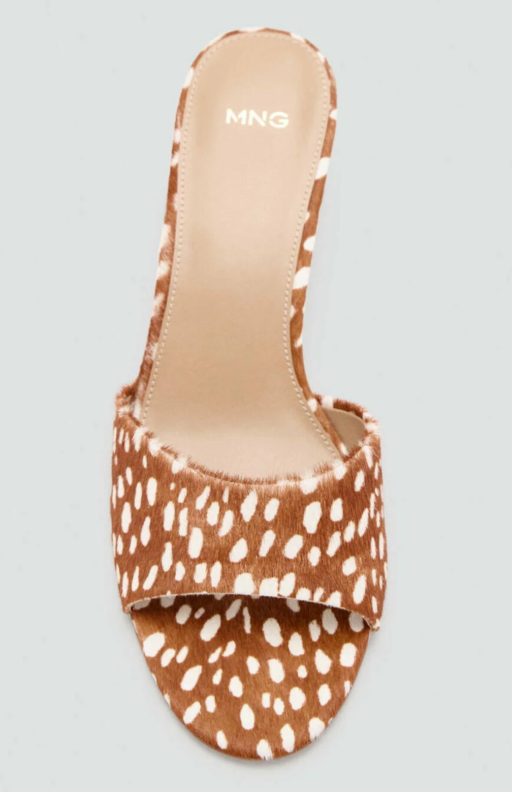 Mango Mules à Talons Imprimé Animal - Marron