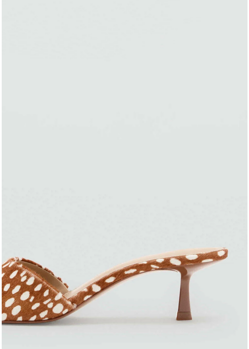 Mango Mules à Talons Imprimé Animal - Marron