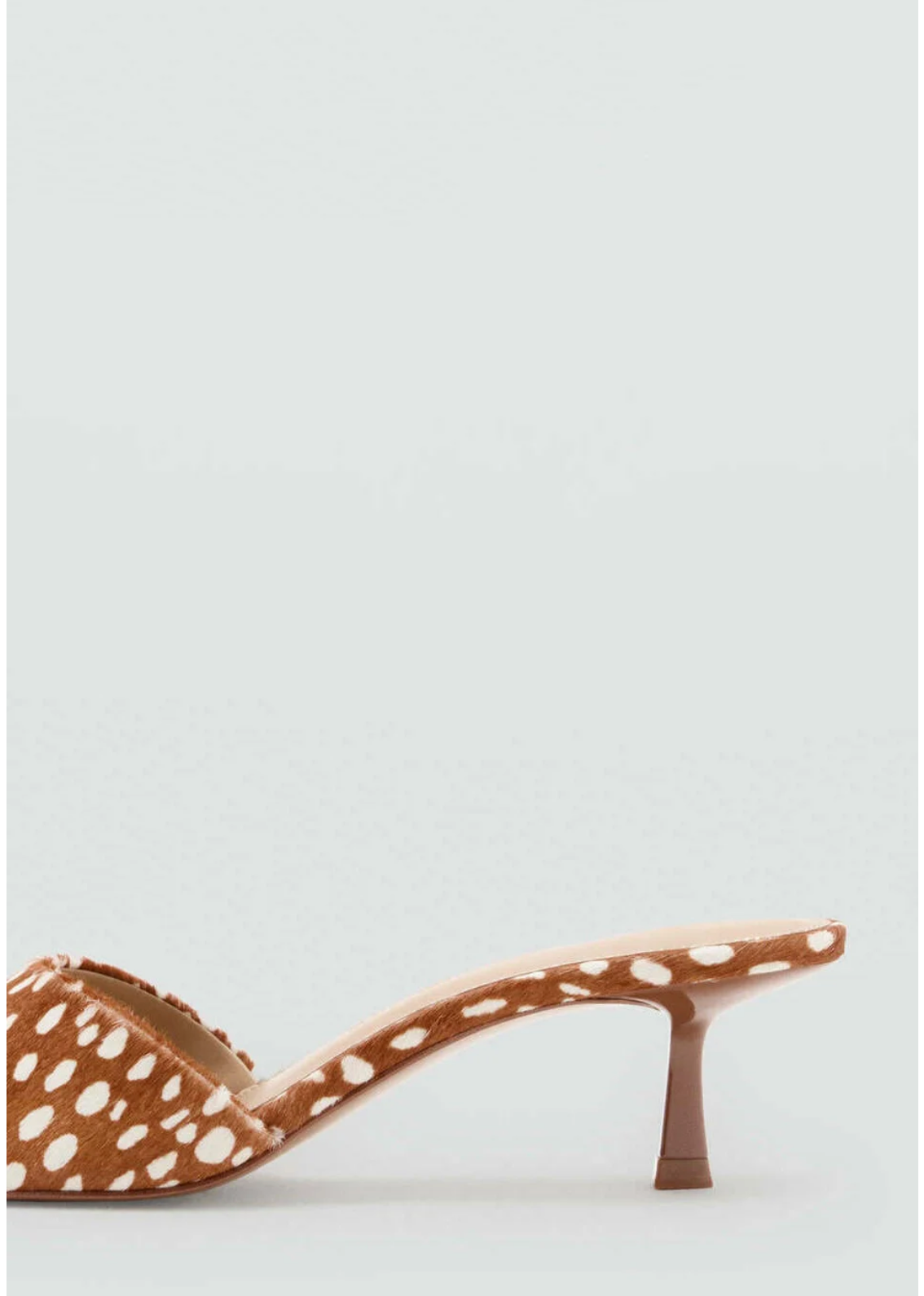 Mango Mules à Talons Imprimé Animal - Marron