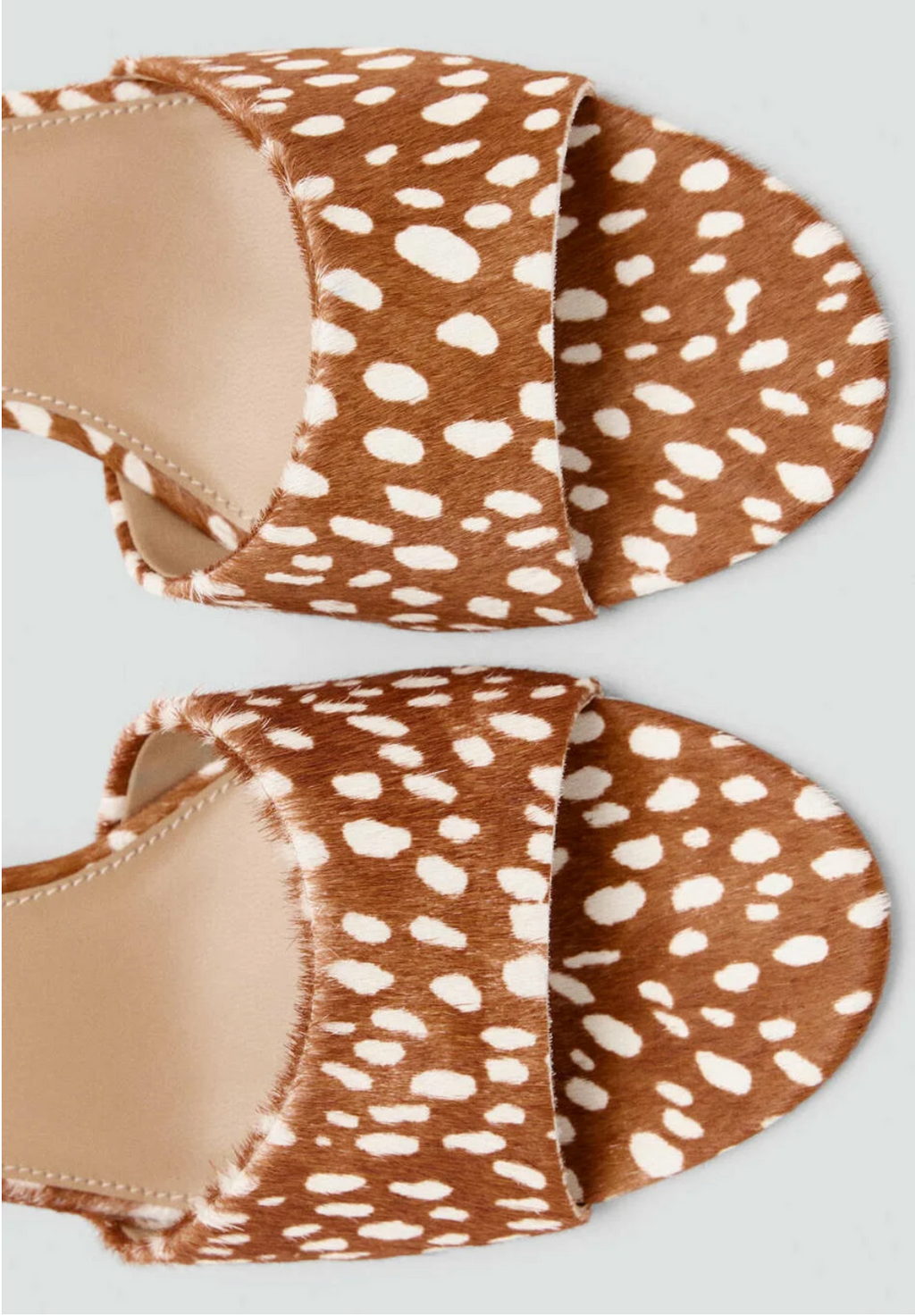 Mango Mules à Talons Imprimé Animal - Marron