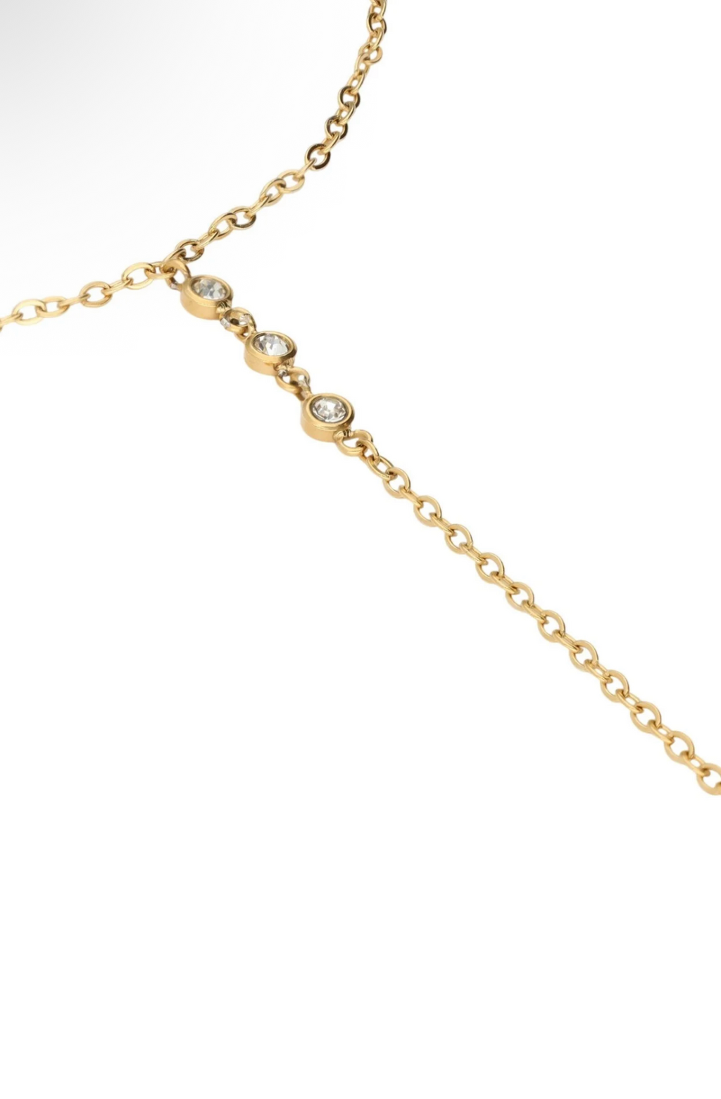 My Jewellery Hand Chain With Rhinestones Doré Femme