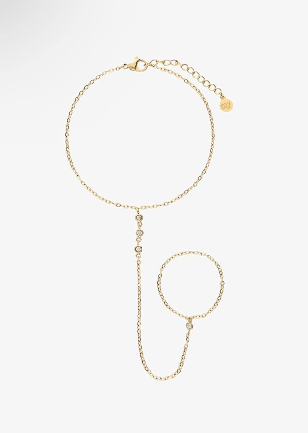 My Jewellery Hand Chain With Rhinestones Doré Femme