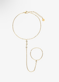 My Jewellery Hand Chain With Rhinestones Doré Femme