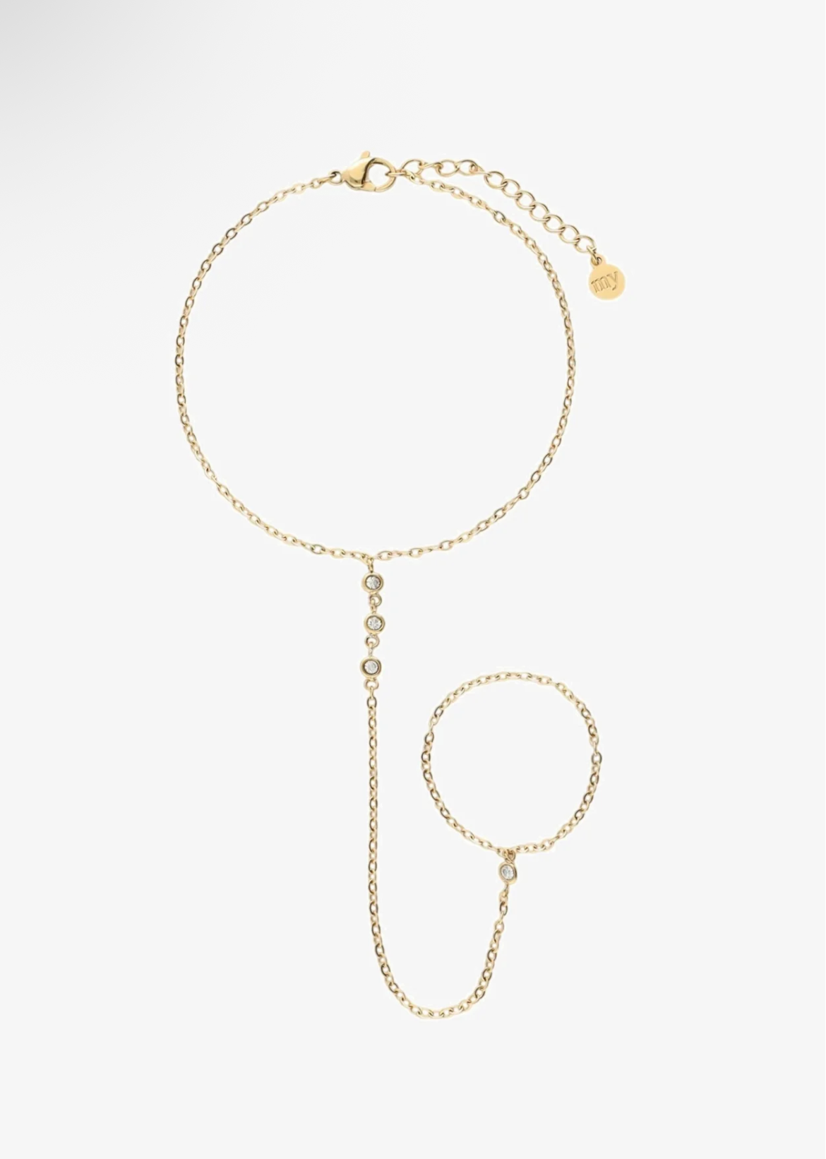 My Jewellery Hand Chain With Rhinestones Doré Femme