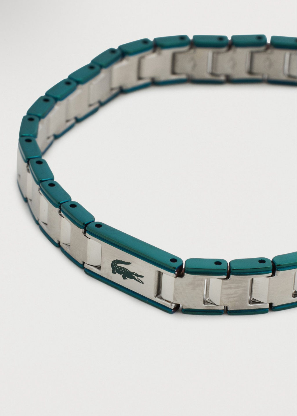 Lacoste Metropole Edge Bracelet Argenté & Vert Unisexe