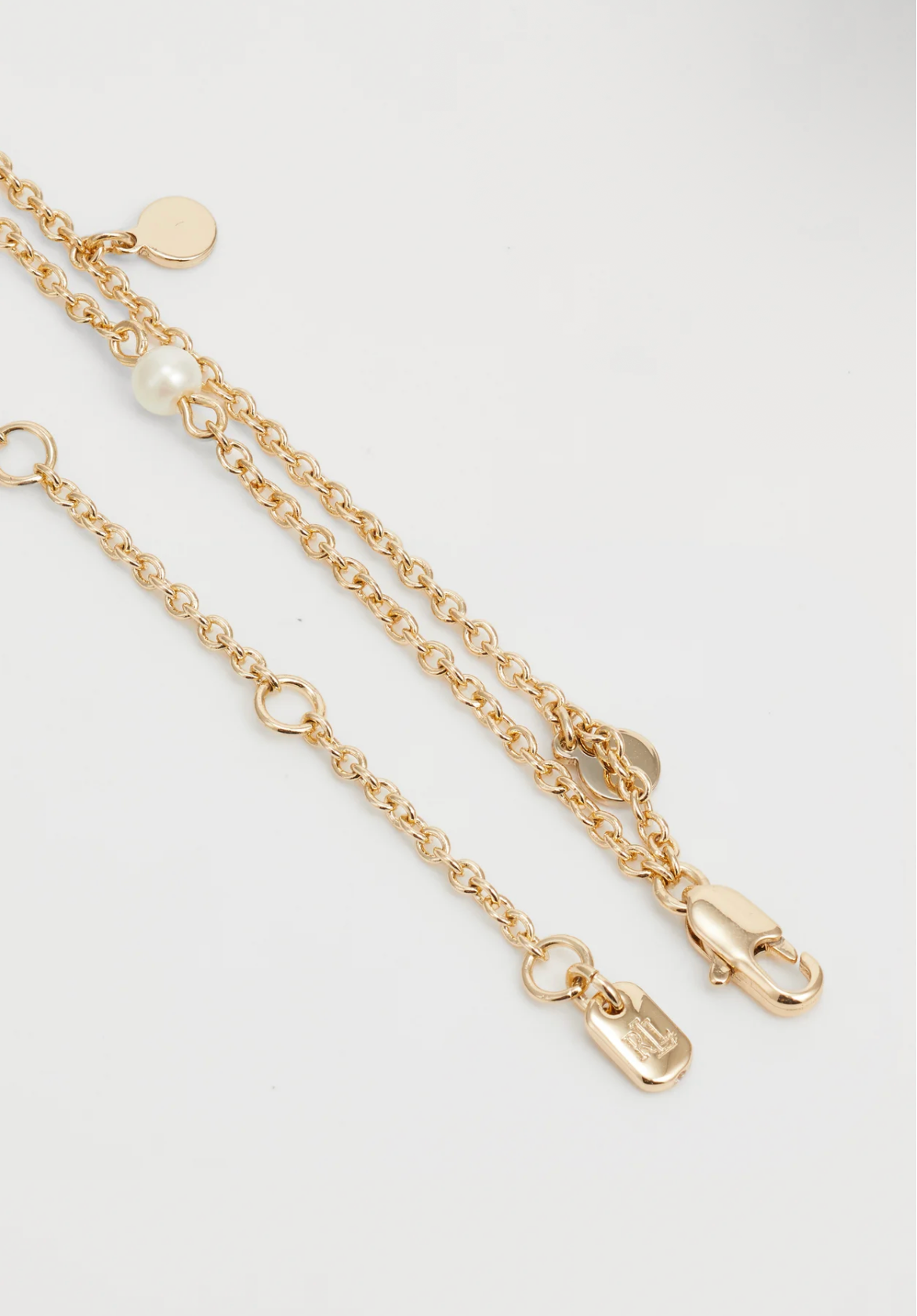Lauren Ralph Lauren Row Pendant Collier Multirang Doré / Blanc