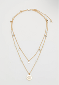 Lauren Ralph Lauren Row Pendant Collier Multirang Doré / Blanc