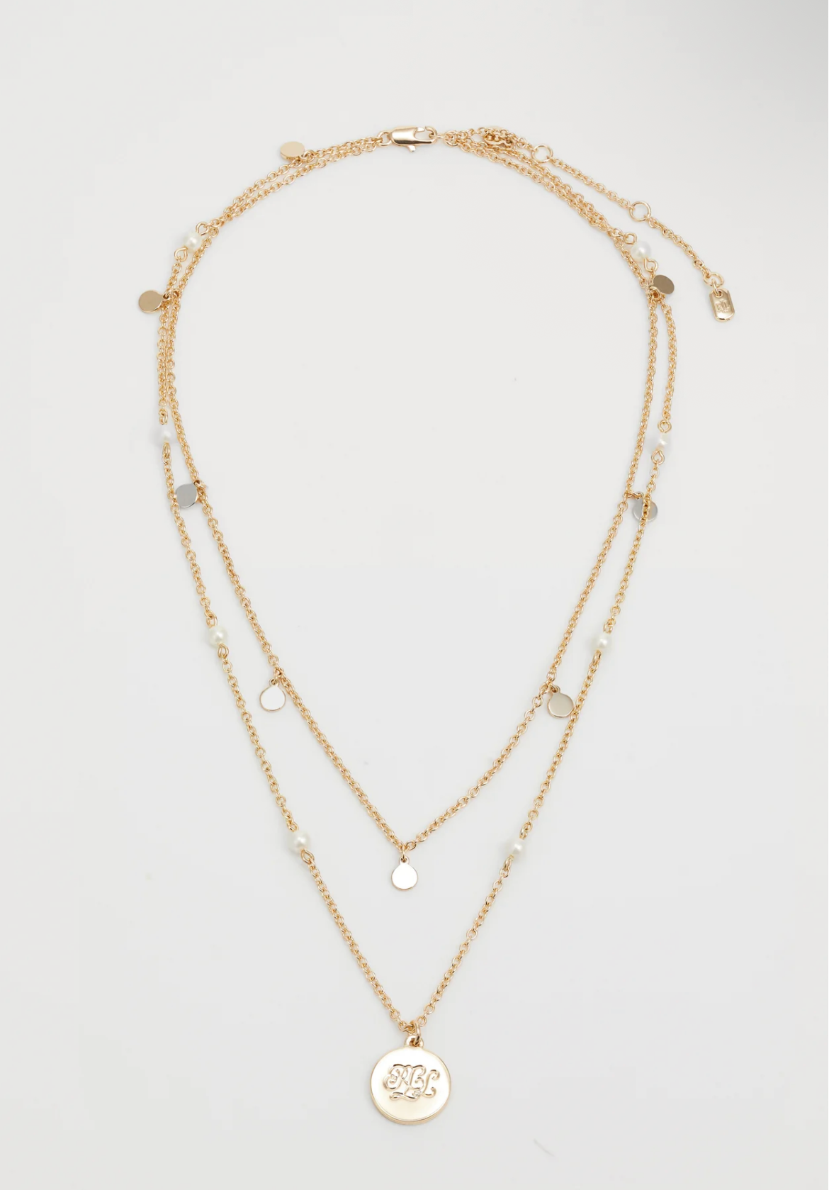 Lauren Ralph Lauren Row Pendant Collier Multirang Doré / Blanc